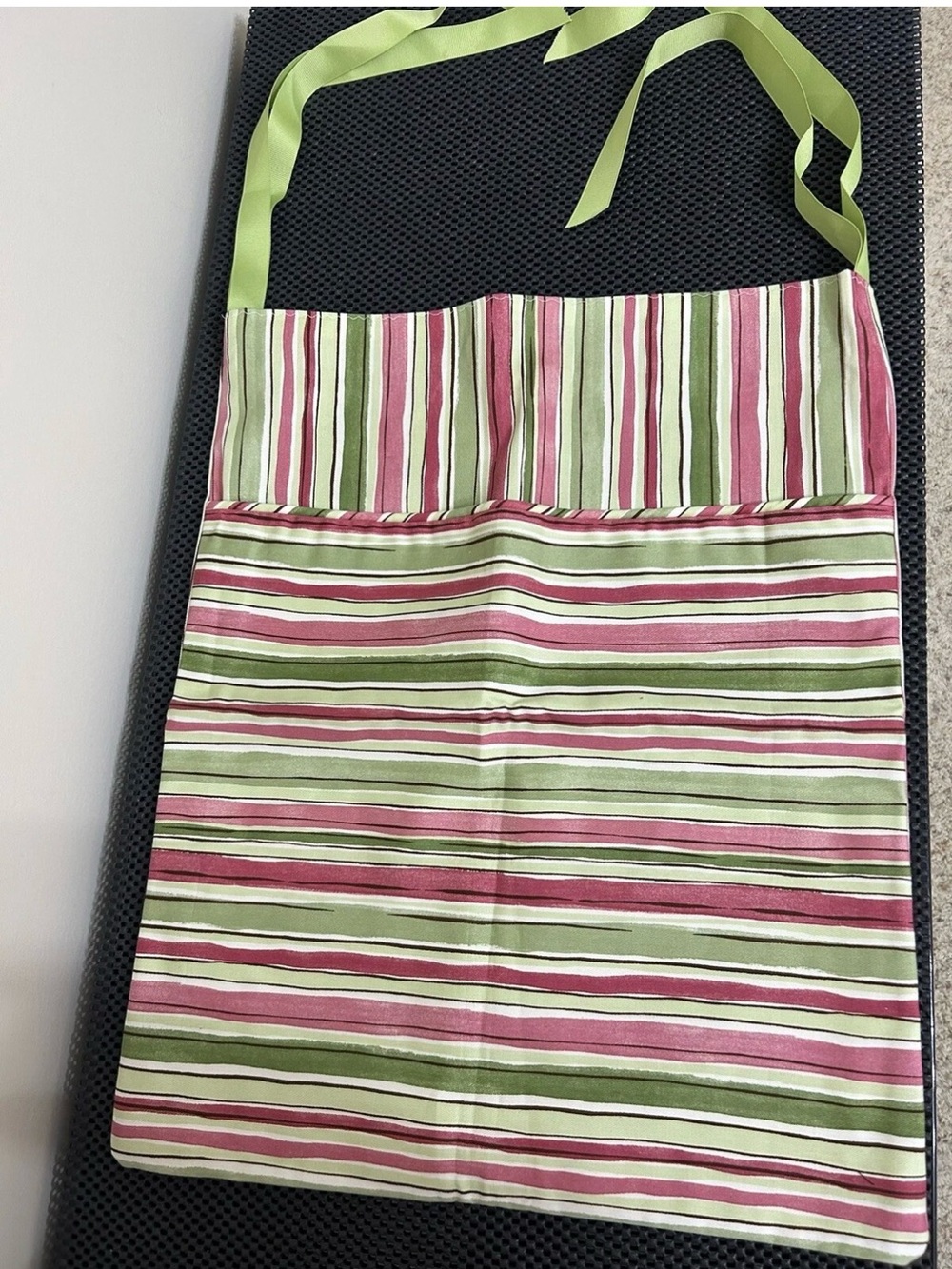 Striped Green and Pink Hanging Organizer Apron